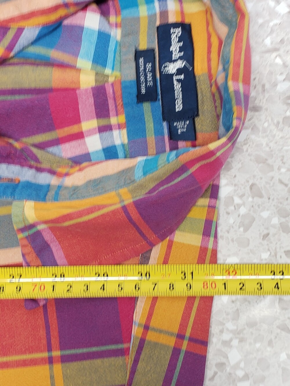 Ralph Lauren Blaire Cotton Multicolor Madras Plaid Short Sleeve Button Down L - Picture 6 of 12